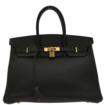Hermes Black Taurillon Clemence Birkin 35 Handbag