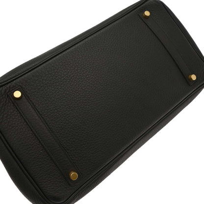 Hermes Black Taurillon Clemence Birkin 35 Handbag