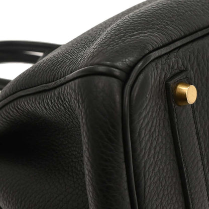 Hermes Black Taurillon Clemence Birkin 35 Handbag