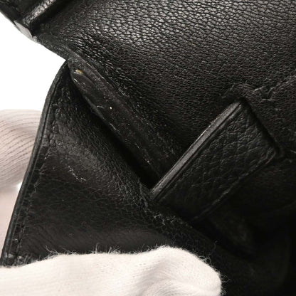 Hermes Black Taurillon Clemence Birkin 35 Handbag