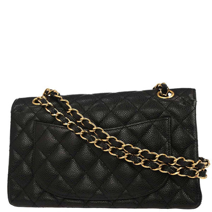 Chanel 2008-2009 Black Caviar Small Classic Double Flap Shoulder Bag