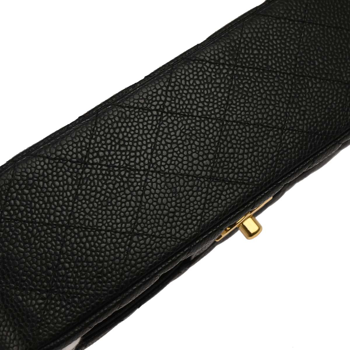 Chanel 2008-2009 Black Caviar Small Classic Double Flap Shoulder Bag