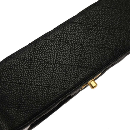 Chanel 2008-2009 Black Caviar Small Classic Double Flap Shoulder Bag