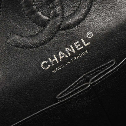 Chanel 2008-2009 Black Caviar Small Classic Double Flap Shoulder Bag