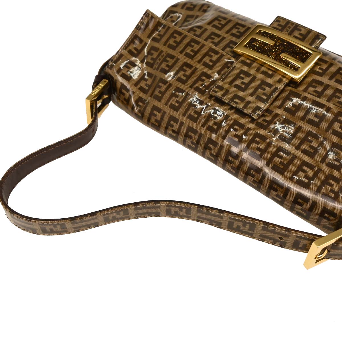 Fendi 2000 PVC Zucchino Baguette Handbag