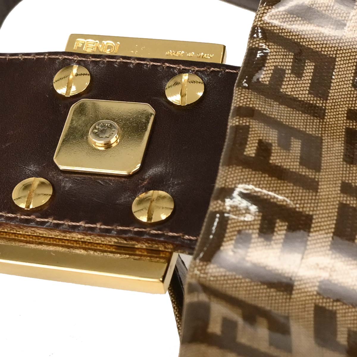 Fendi 2000 PVC Zucchino Baguette Handbag