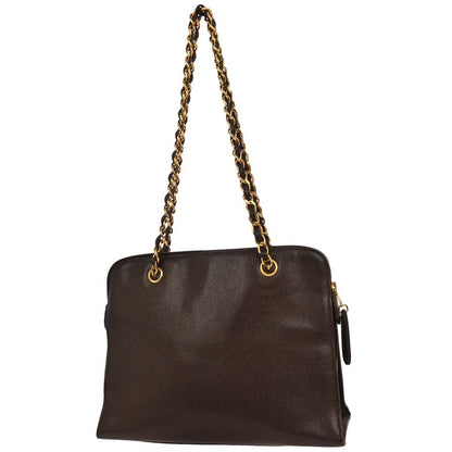 Chanel 1996-1997 Brown Caviar Chain Tote Bag