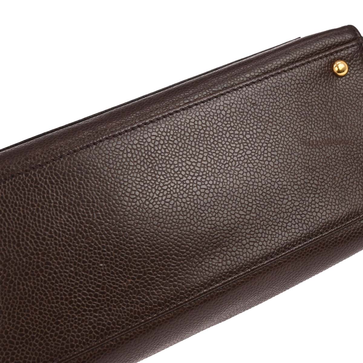 Chanel 1996-1997 Brown Caviar Chain Tote Bag