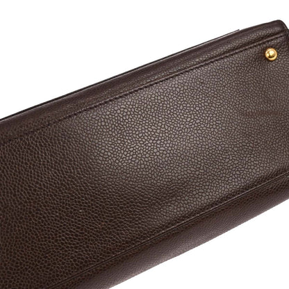 Chanel 1996-1997 Brown Caviar Chain Tote Bag