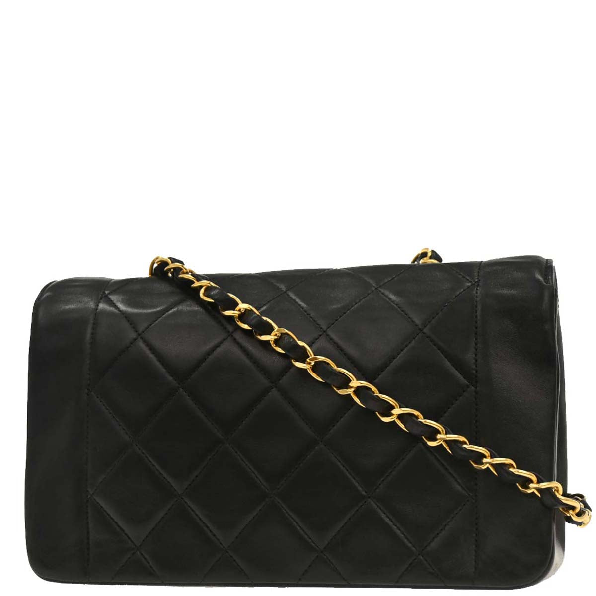 Chanel Black Lambskin Small Diana Shoulder Bag