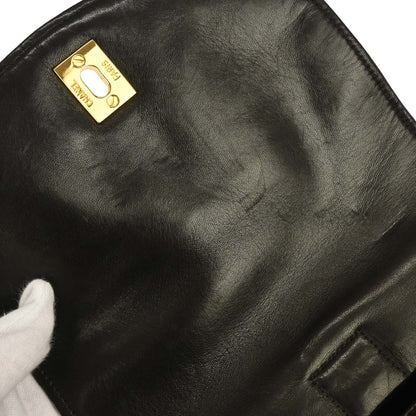 Chanel 1991-1994 Black Velvet Lambskin Backpack