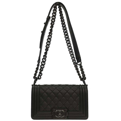 Boy Chanel 2017-2018 Black Caviar Small Chain Shoulder Bag