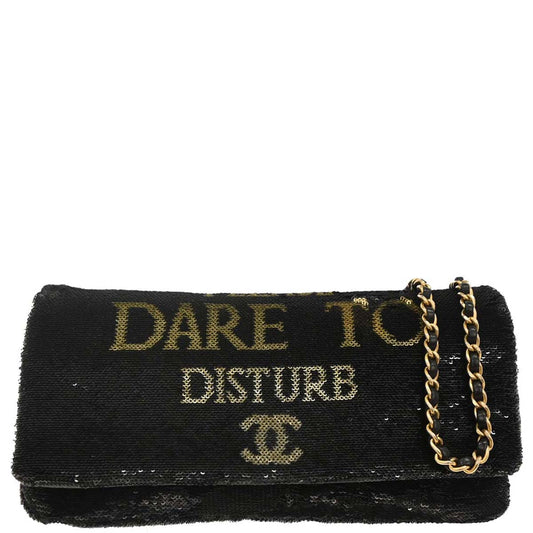 Chanel 2017 Black Sequins Dare To Disturb Shoulder Bag