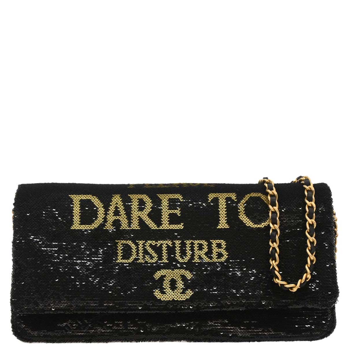 Chanel 2017-2018 Black Sequins Dare To Disturb Shoulder Bag
