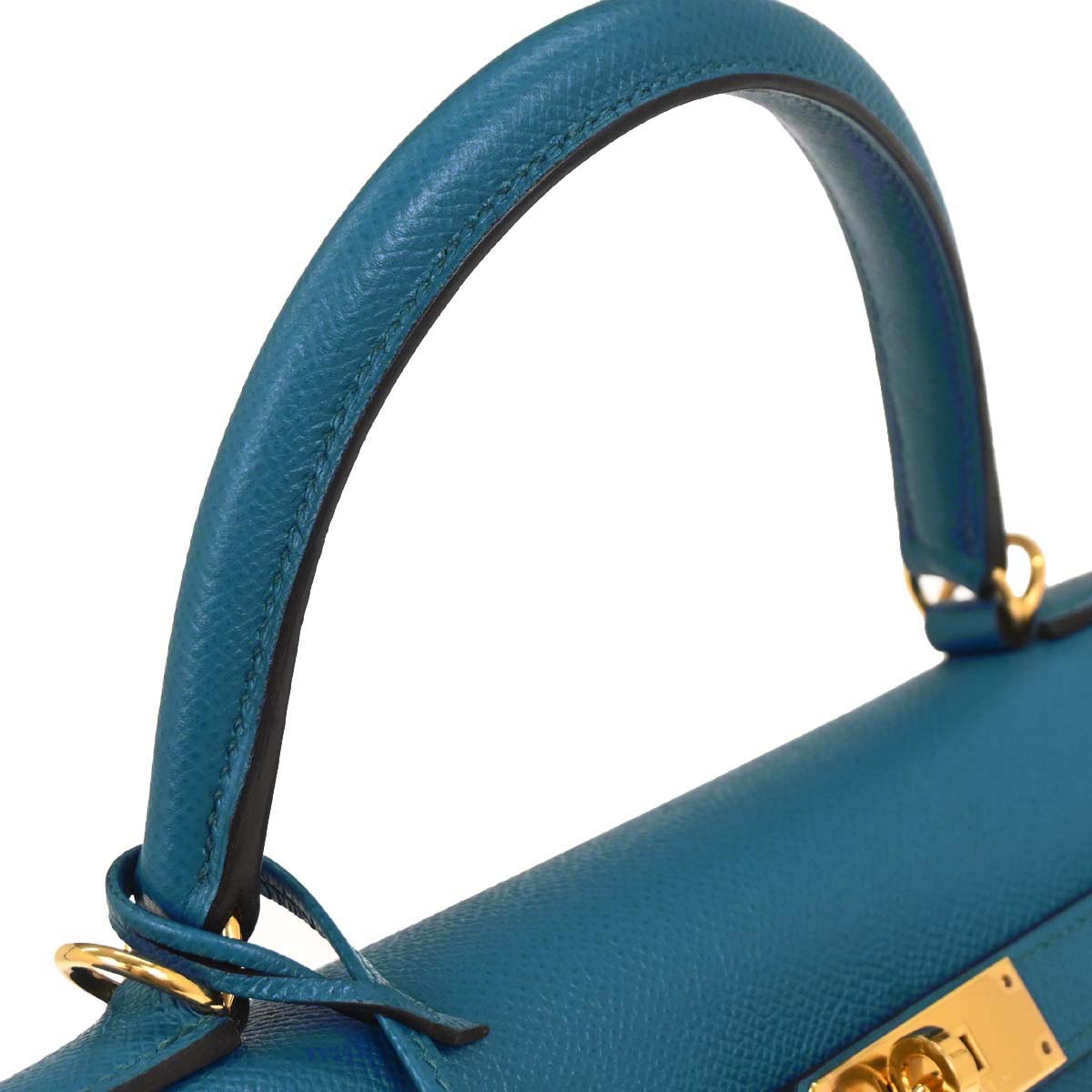 Hermes Blue Izmir Epsom Kelly 35 Sellier 2way Shoulder Handbag