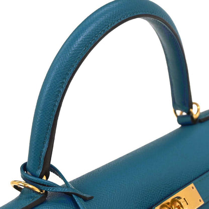 Hermes Blue Izmir Epsom Kelly 35 Sellier 2way Shoulder Handbag