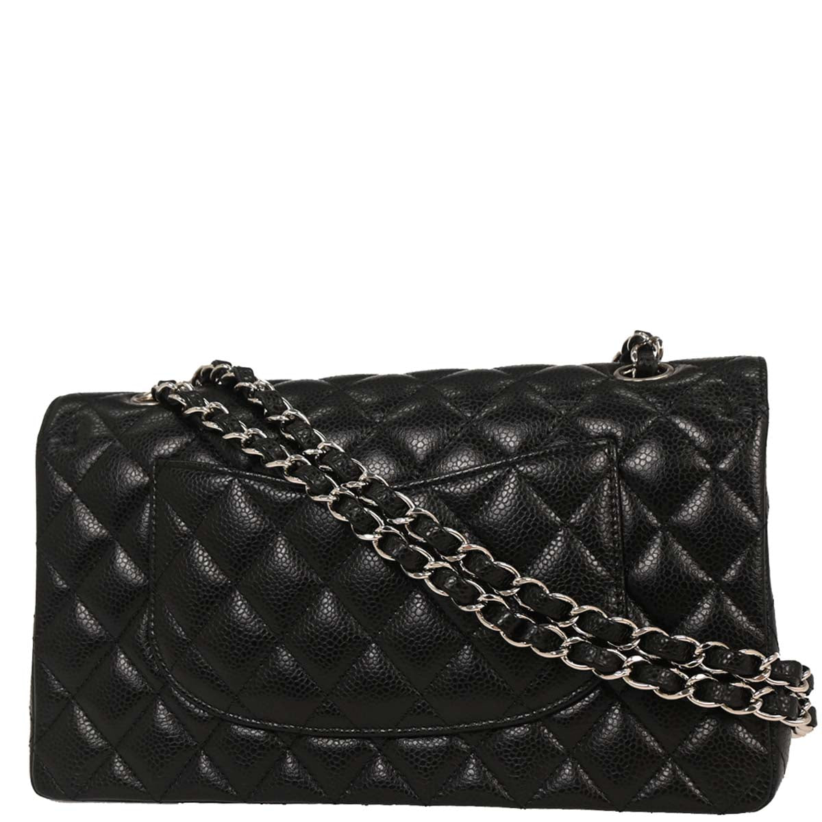 Chanel 2018 Black Caviar Medium Classic Double Flap Shoulder Bag
