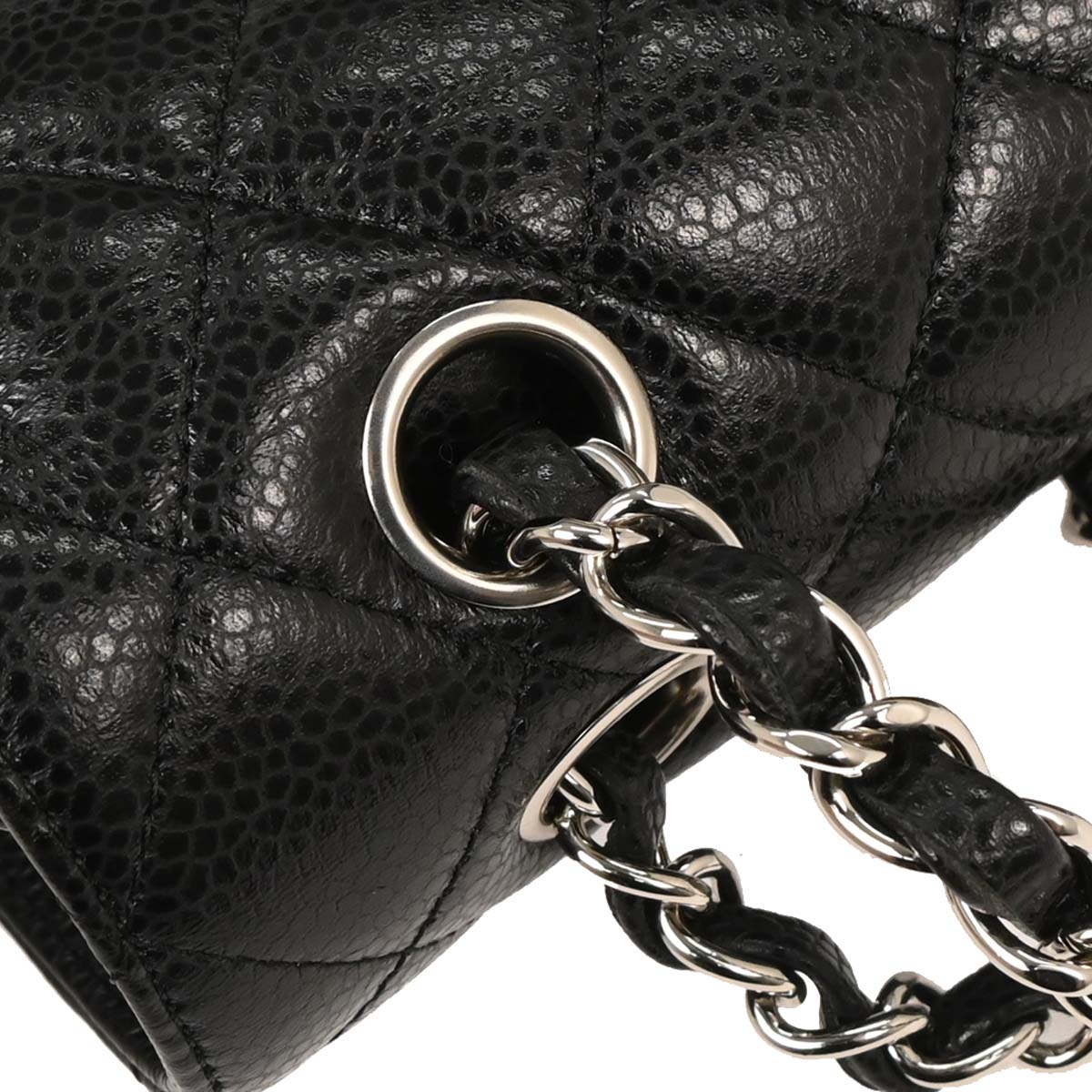 Chanel 2018 Black Caviar Medium Classic Double Flap Shoulder Bag