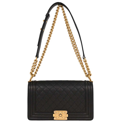 Boy Chanel 2019 Black Caviar Medium Shoulder Bag
