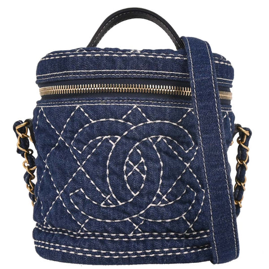 Chanel 2019 Blue Denim Vanity 2way Shoulder Handbag