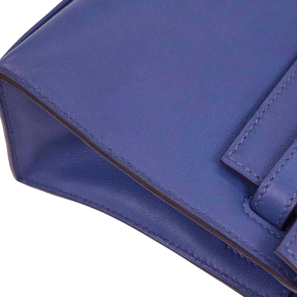 Hermes Blue Electric Swift Kelly Pochette Handbag