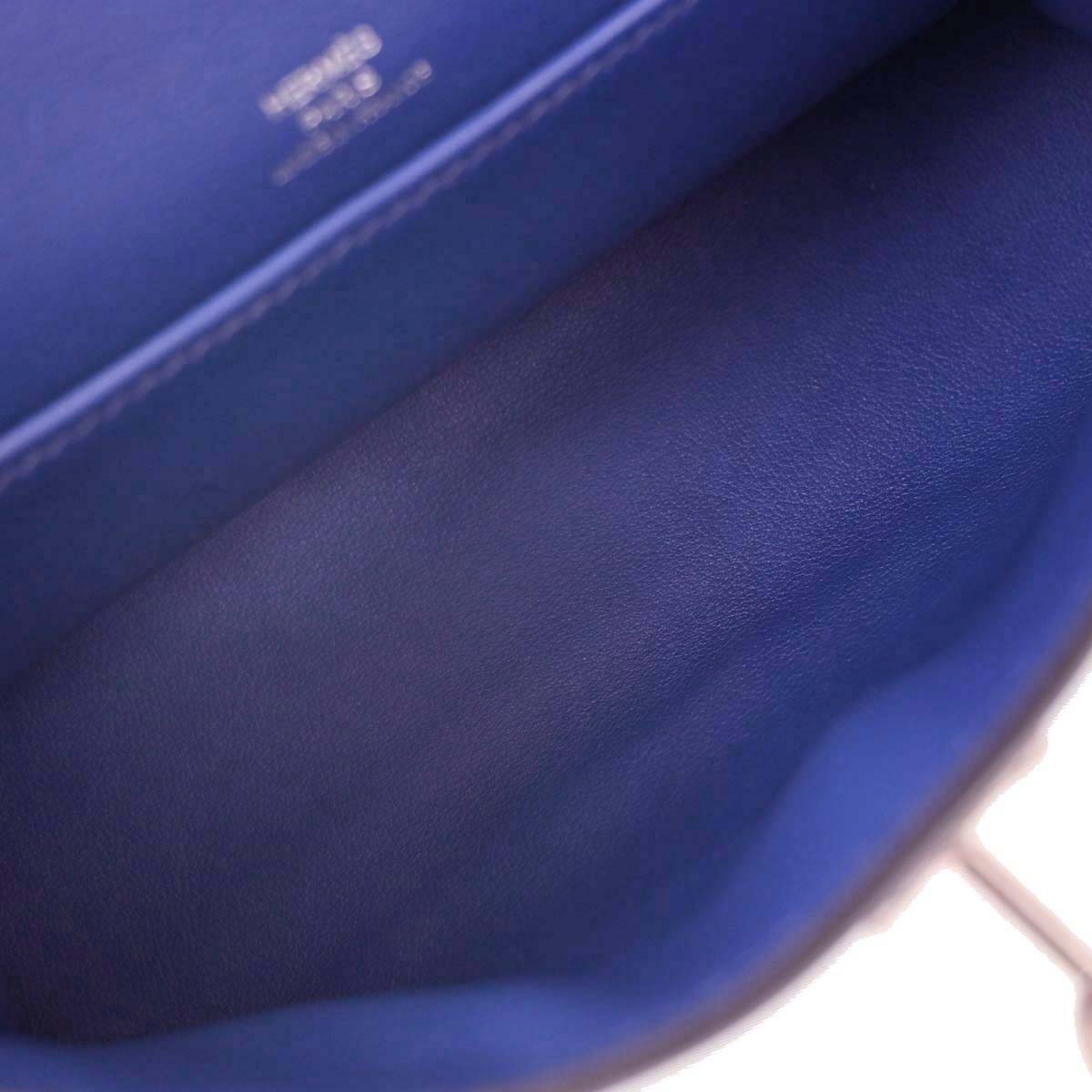 Hermes Blue Electric Swift Kelly Pochette Handbag