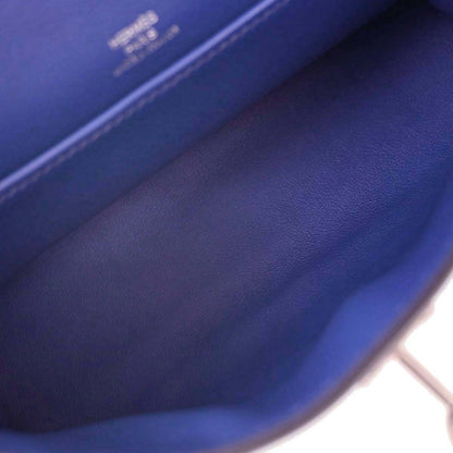 Hermes Blue Electric Swift Kelly Pochette Handbag