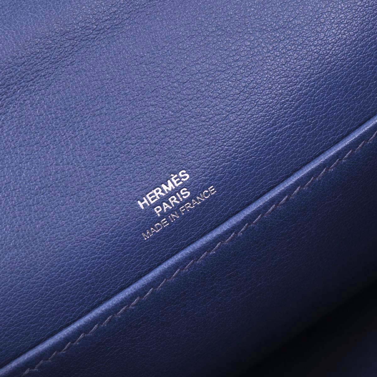 Hermes Blue Electric Swift Kelly Pochette Handbag