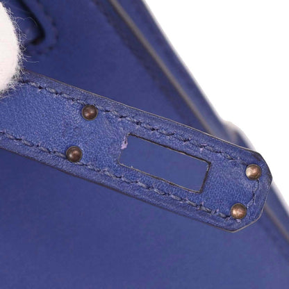 Hermes Blue Electric Swift Kelly Pochette Handbag