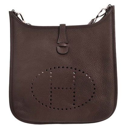 Hermes Chocolat Togo Evelyne 3 29 PM Shoulder Bag