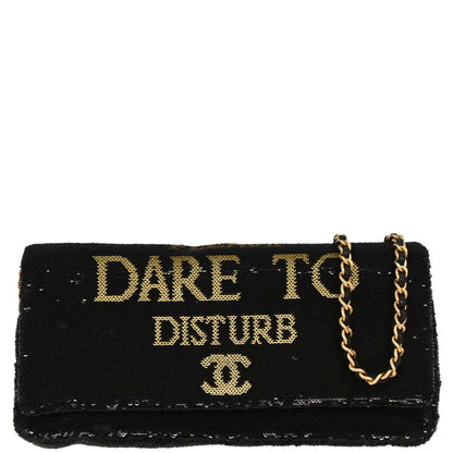Chanel 2017-2018 Black Sequins Dare To Disturb Shoulder Bag