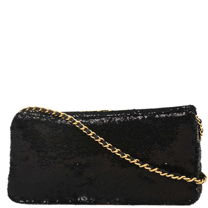 Chanel 2017-2018 Black Sequins Dare To Disturb Shoulder Bag