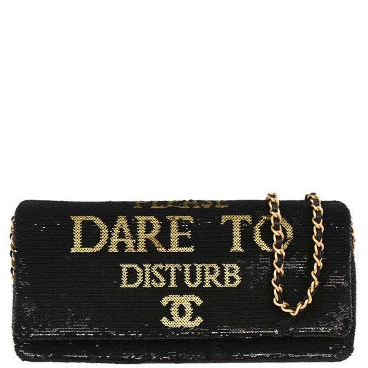 Chanel 2017 Black Sequins Dare To Disturb Shoulder Bag