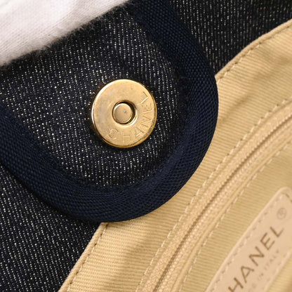 Chanel 2012-2013 Navy Denim Small Deauville Tote Handbag