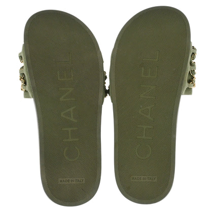 Chanel *Dark Green Shoes Sandals #36