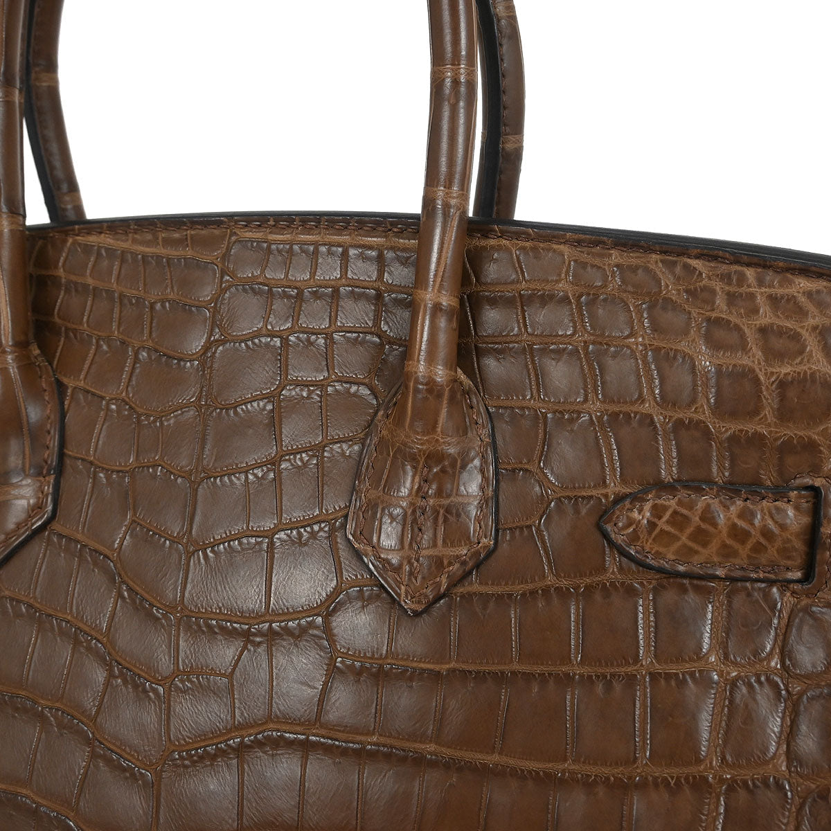 Hermes * Cacao Matte niloticus Crocodile Birkin 30 Handbag