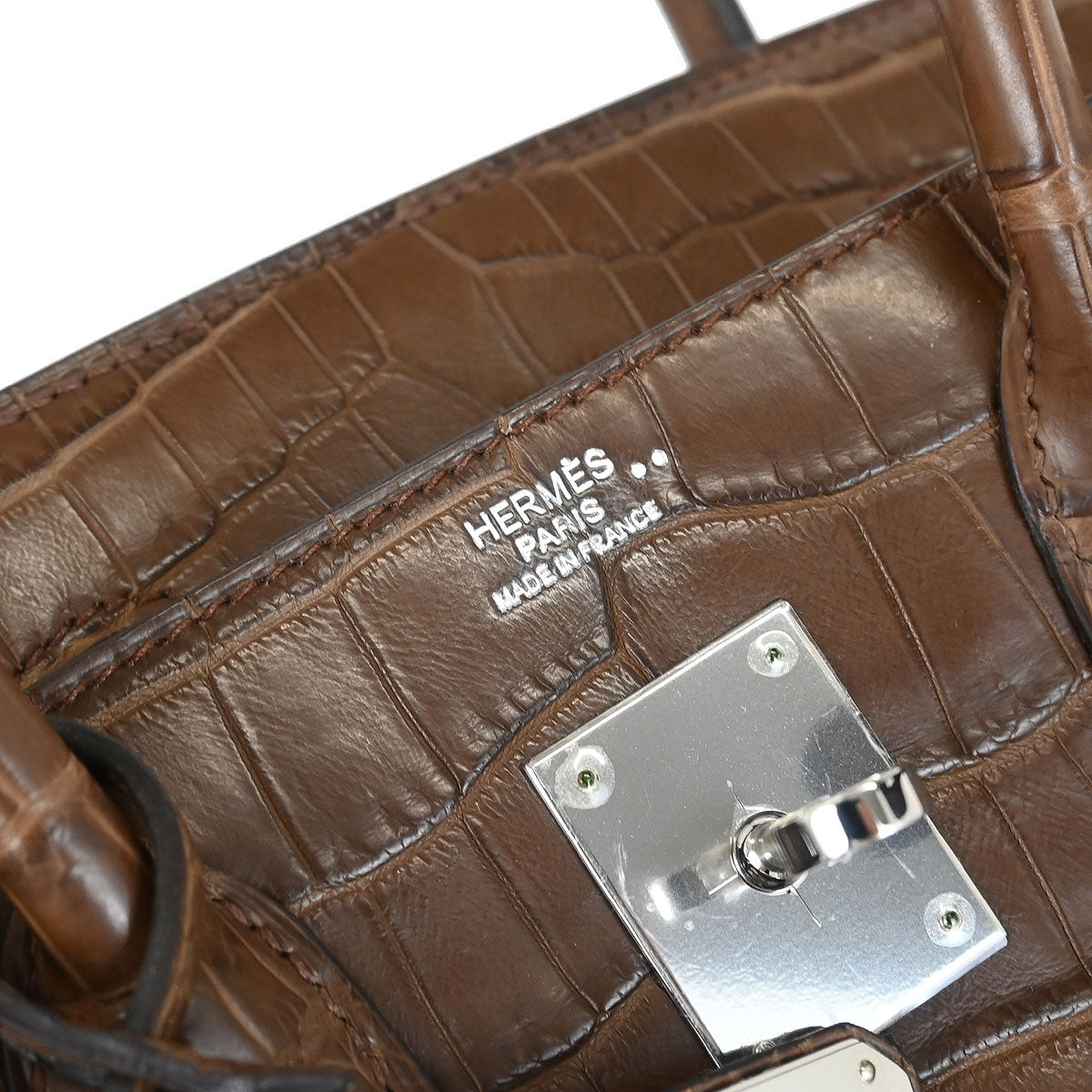 Hermes * Cacao Matte niloticus Crocodile Birkin 30 Handbag