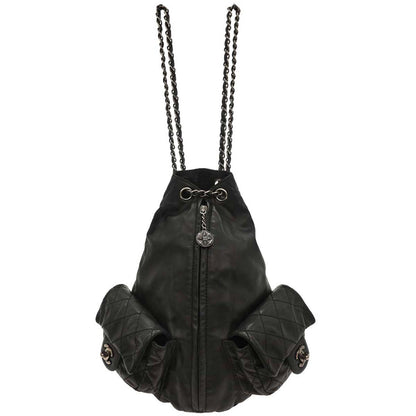 Chanel 2012-2013 Black Calfsikin 2way Backpack Shoulder Bag