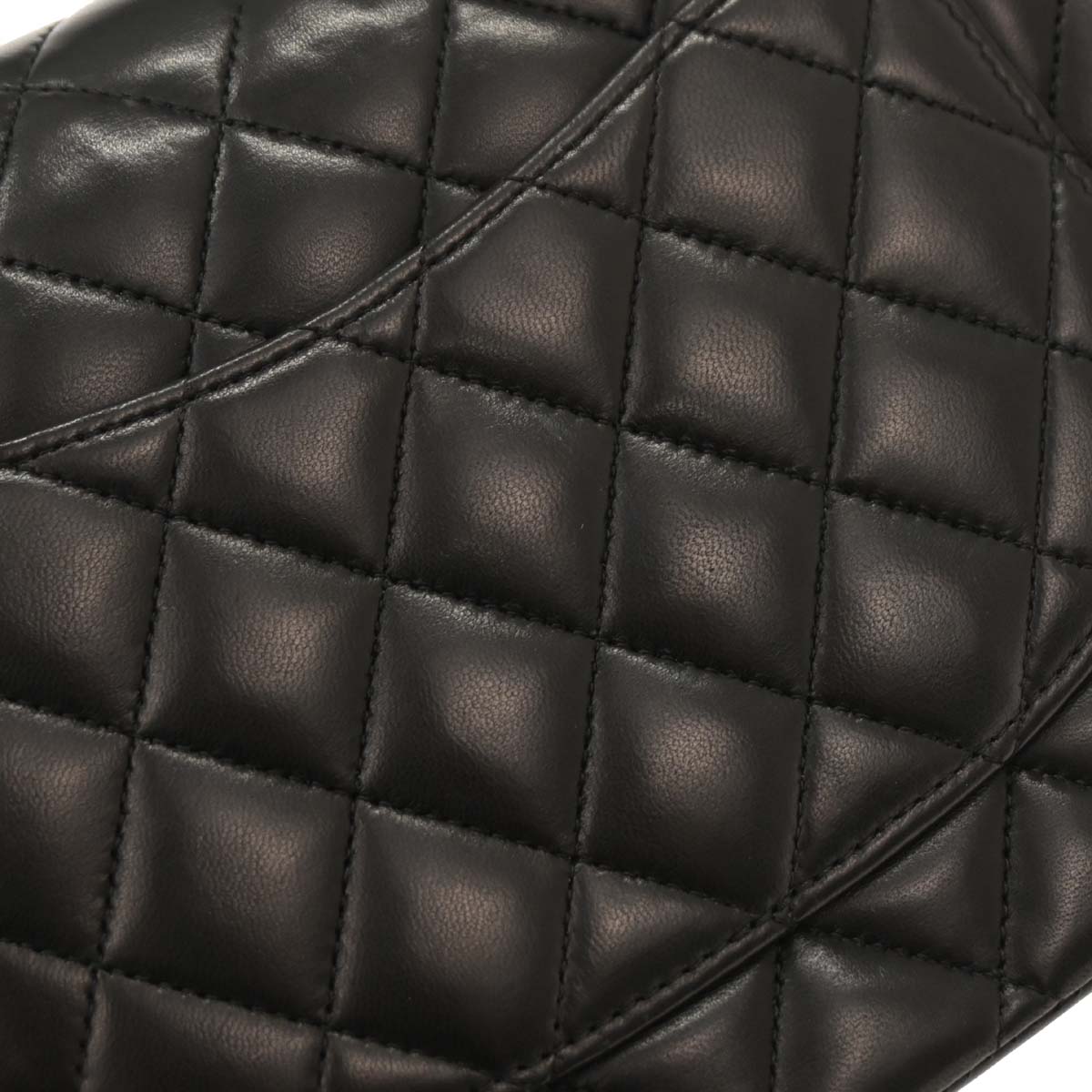 Chanel 2014 Black Lambskin Medium Classic Double Flap Shoulder Bag