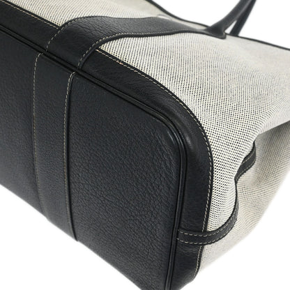 Hermes Black Toile H Buffalo Garden Party 36 PM Tote Bag