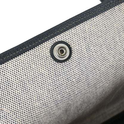 Hermes Black Toile H Buffalo Garden Party 36 PM Tote Bag