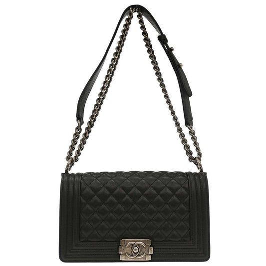 Boy Chanel 2019 Black Caviar Medium Shoulder Bag