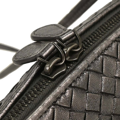 Bottega Veneta Metallic Silver Intrecciato Shoulder Bag