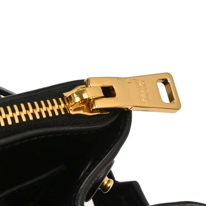 Prada Black Leather Paradigme 2way Shoulder Tote Handbag