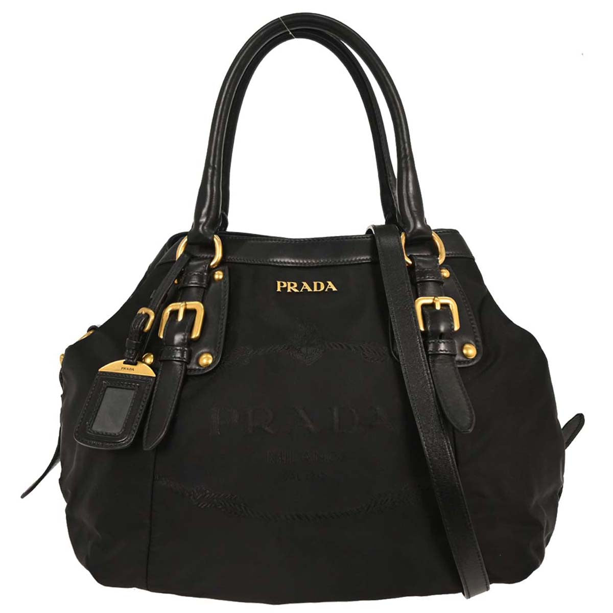 Prada Black Nylon 2way Shoulder Tote Bag