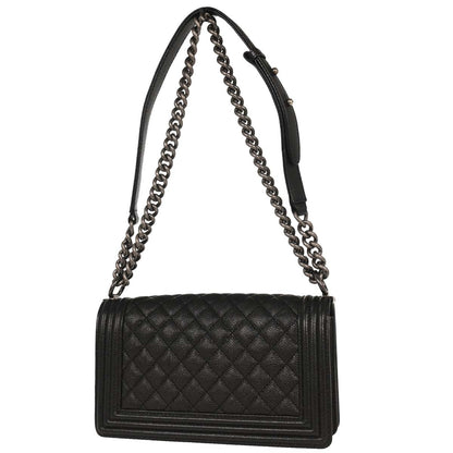 Boy Chanel 2014-2015 Black Caviar Medium Shoulder Bag