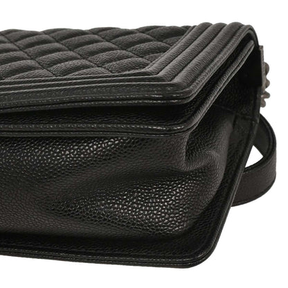 Boy Chanel 2014-2015 Black Caviar Medium Shoulder Bag