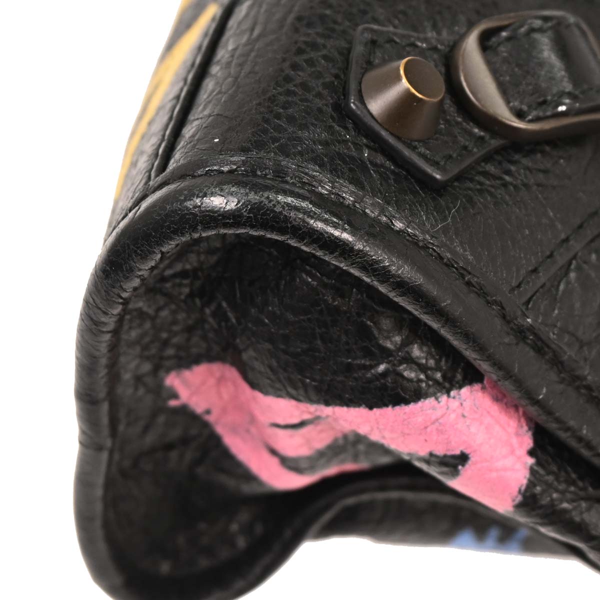 Balenciaga Black City Small Graffiti Handbag