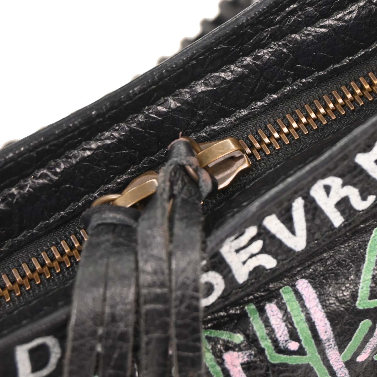 Balenciaga Black City Small Graffiti Handbag