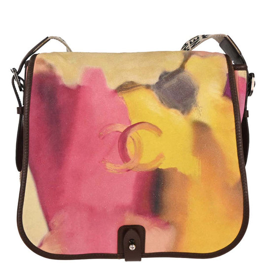 Chanel 2014-2015 Yellow Suede Flap Shoulder Bag